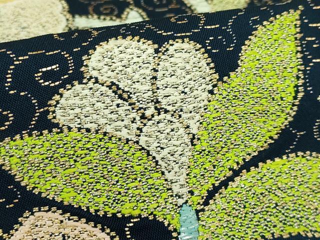 平和屋本店○最高級 龍村平蔵製 太鼓柄 本袋帯 相楽吉祥文