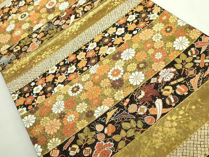 平和屋着物●極上　西陣　河合美術織物謹製　六通柄袋帯　唐織　豊明錦　宝尽くし花文　金糸　逸品　DZAB1800kh6