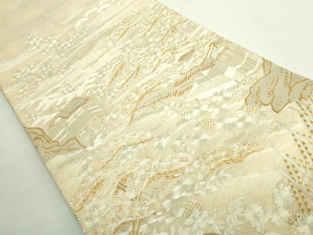 平和屋着物●極上　太鼓柄袋帯　総刺繍　御所解文　金糸　逸品　DZAB1802kh6