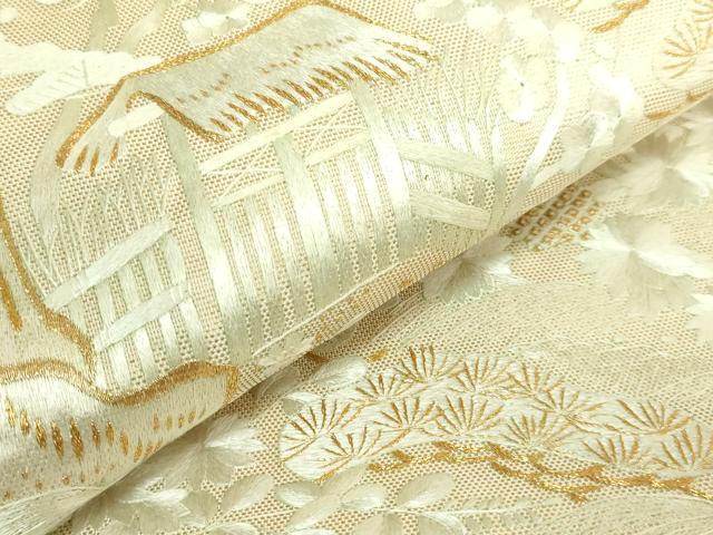 平和屋着物●極上　太鼓柄袋帯　総刺繍　御所解文　金糸　逸品　DZAB1802kh6