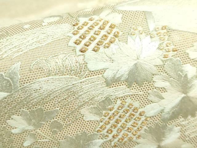 平和屋着物●極上　太鼓柄袋帯　総刺繍　御所解文　金糸　逸品　DZAB1802kh6