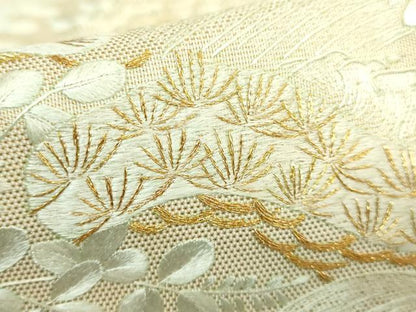 平和屋着物●極上　太鼓柄袋帯　総刺繍　御所解文　金糸　逸品　DZAB1802kh6