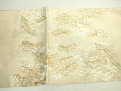 平和屋着物●極上　太鼓柄袋帯　総刺繍　御所解文　金糸　逸品　DZAB1802kh6