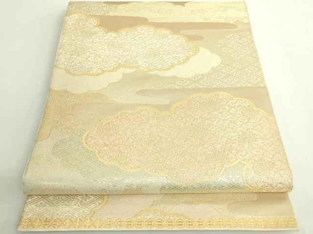 平和屋着物●極上　皇室献上作家　藤井寛　六通柄袋帯　雲重ね　金糸　逸品　DZAB1803kh6