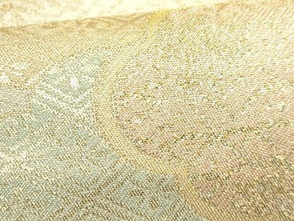 平和屋着物●極上　皇室献上作家　藤井寛　六通柄袋帯　雲重ね　金糸　逸品　DZAB1803kh6