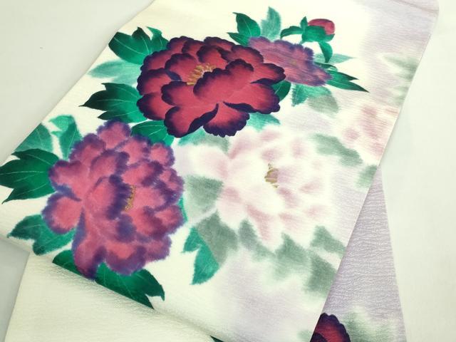 平和屋着物●極上　濡れ描き友禅作家　山田全　九寸名古屋帯　草花文　さが美扱い　逸品　DZAB1805kh6