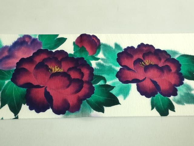 平和屋着物●極上　濡れ描き友禅作家　山田全　九寸名古屋帯　草花文　さが美扱い　逸品　DZAB1805kh6
