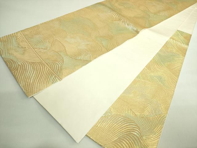 平和屋着物●極上　西陣　川島織物　六通柄　本袋帯　立波文　金糸　逸品　DZAB1810kh6