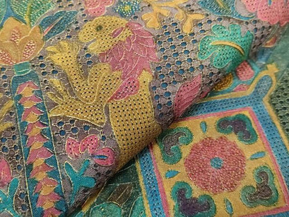 平和屋本店●極上　中国三大刺繍　スワトウ相良刺繍　総刺繍　袋帯　蜀江鳥獣花文　金糸　逸品　DZAB1813kh6