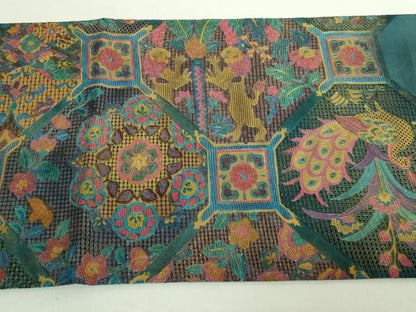 平和屋本店●極上　中国三大刺繍　スワトウ相良刺繍　総刺繍　袋帯　蜀江鳥獣花文　金糸　逸品　DZAB1813kh6