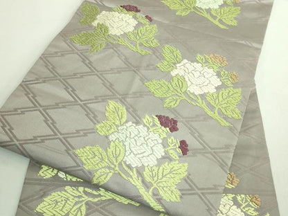 平和屋着物●極上　西陣　川島織物　九寸名古屋帯　唐織　枝花文　逸品　DZAB1814kh6