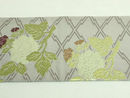 平和屋着物●極上　西陣　川島織物　九寸名古屋帯　唐織　枝花文　逸品　DZAB1814kh6