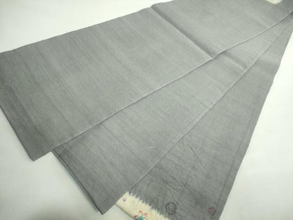 平和屋着物●極上　工芸袋帯　太鼓柄袋帯　紬地　手描き　舞花文　逸品　DZAB1819kh6