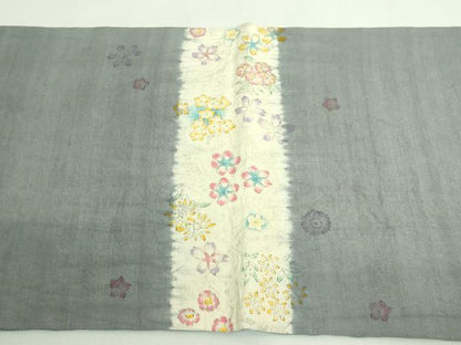平和屋着物●極上　工芸袋帯　太鼓柄袋帯　紬地　手描き　舞花文　逸品　DZAB1819kh6