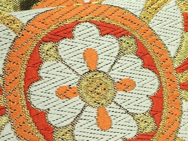 推定30万円☆高級 正絹 唐織 金彩蒔絵 六通 袋帯 平和屋着物○極上 西陣 川島織物 六通柄 本袋帯 唐織 蜀江花