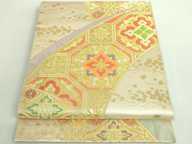 平和屋着物●極上　西陣　川島織物　六通柄　本袋帯　唐織　正倉院花文　金糸　逸品　DZAB1827kh6 平和屋着物○極上 西陣 川島織物 六通柄 本袋帯 唐織 正倉