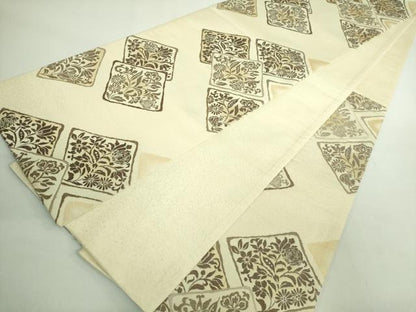 平和屋着物●極上　六通柄袋帯　唐織　花菱文　逸品　DZAB1832kh6