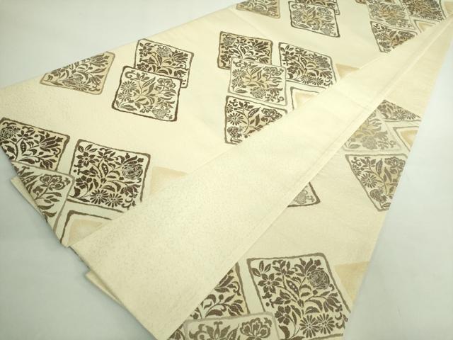 平和屋着物●極上　六通柄袋帯　唐織　花菱文　逸品　DZAB1832kh6
