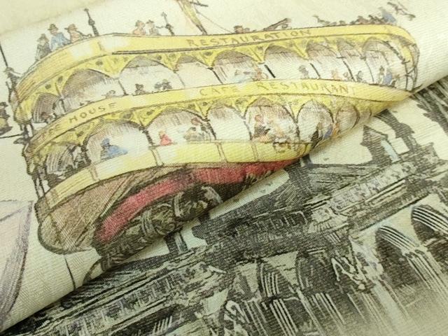 平和屋着物●極上　全通柄袋帯　アルベール・ロビダ　手描き　逸品　DZAB1833kh6