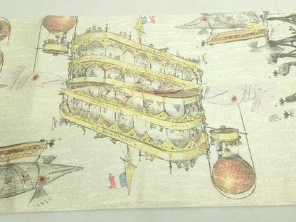 平和屋着物●極上　全通柄袋帯　アルベール・ロビダ　手描き　逸品　DZAB1833kh6
