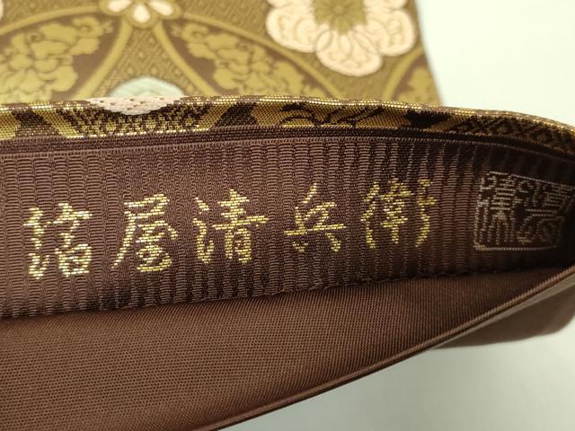 平和屋着物●極上　西陣織　陰山織物謹製　箔屋清兵衛　六通柄袋帯　唐織　七宝花文　本金箔　逸品　DZAB1840kh6