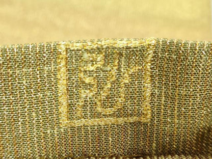 平和屋着物●極上　桝屋高尾　ねん金綴錦　全通柄袋帯　段霞文　金糸　証紙・反端付き　逸品　DZAB1843kh6
