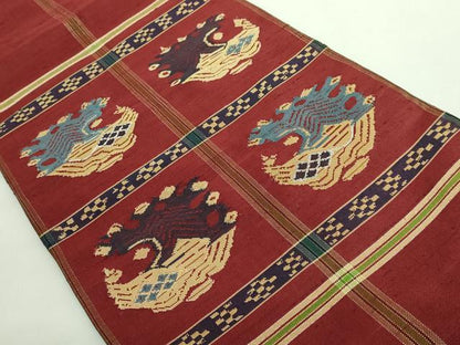 平和屋着物●最高級　龍村平蔵製　太鼓柄　本袋帯　甲比丹孔雀　金銀糸　逸品　DZAB1847kh6