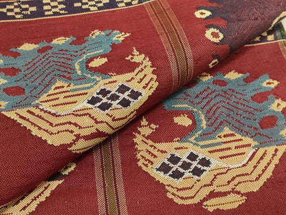 平和屋着物●最高級　龍村平蔵製　太鼓柄　本袋帯　甲比丹孔雀　金銀糸　逸品　DZAB1847kh6