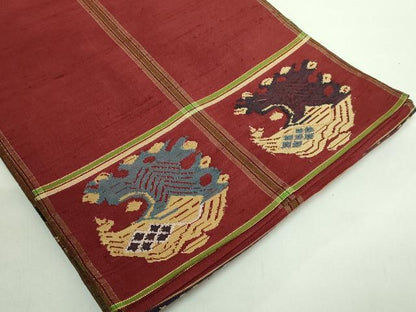 平和屋着物●最高級　龍村平蔵製　太鼓柄　本袋帯　甲比丹孔雀　金銀糸　逸品　DZAB1847kh6