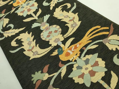 平和屋着物●極上　六通柄袋帯　鷹匠　波期花鳥更紗　金糸　逸品　DZAB1848kh6