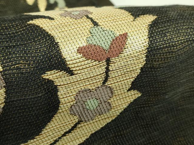 平和屋着物●極上　六通柄袋帯　鷹匠　波期花鳥更紗　金糸　逸品　DZAB1848kh6