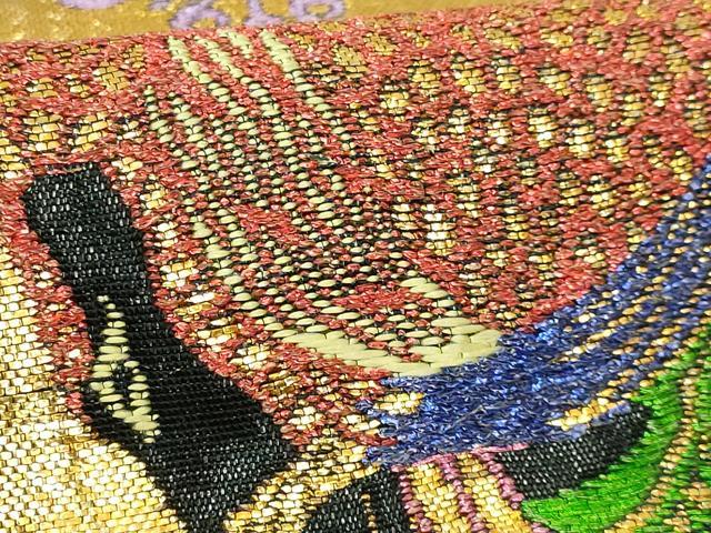 平和屋本店●最高級　龍村平蔵製　太鼓柄　本袋帯　天竺装駒錦　黒地　金銀糸　逸品　DZAB1849kh6