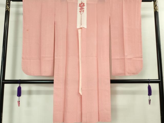 平和屋本店[]極上　七五三　女の子　7歳　祝着・襦袢(無双仕立て・半衿刺繍)・袋帯　3点セット　檜扇鴛鴦花文　金彩　逸品　DZAB1852kh6
