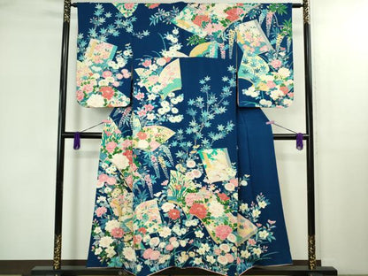 平和屋本店∵極上 女の子 十三参り 子供 祝着・襦袢(無双仕立て)・袋帯 3点セット 友禅 冊子花鳥文 逸品 DZAB1853kh6