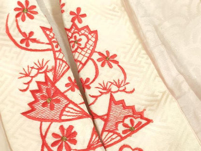 平和屋本店∵極上 女の子 十三参り 子供 祝着・襦袢(無双仕立て・半衿刺繍)・袋帯 3点セット 鴛鴦 暈し染め 金彩 逸品 DZAB1854kh6