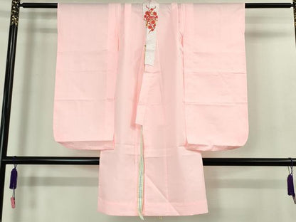 平和屋本店[]極上　七五三　女の子　7歳　祝着・襦袢(単衣・半衿刺繍)・袋帯　3点セット　舞蝶毬文　金彩　逸品　DZAB1855kh6