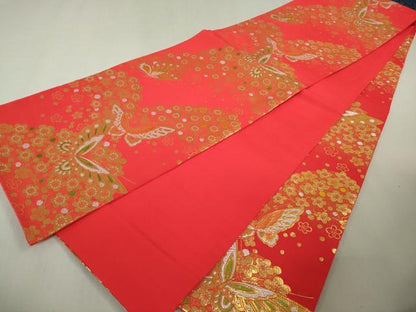 平和屋本店[]極上　七五三　女の子　7歳　祝着・襦袢(単衣・半衿刺繍)・袋帯　3点セット　舞蝶毬文　金彩　逸品　DZAB1855kh6