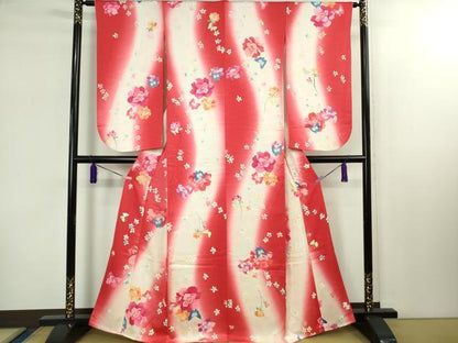 平和屋本店∵極上 女の子 十三参り 子供 祝着・襦袢(袷・半衿刺繍)セット 舞蝶花文 暈し染め 逸品 DZAB1857kh6