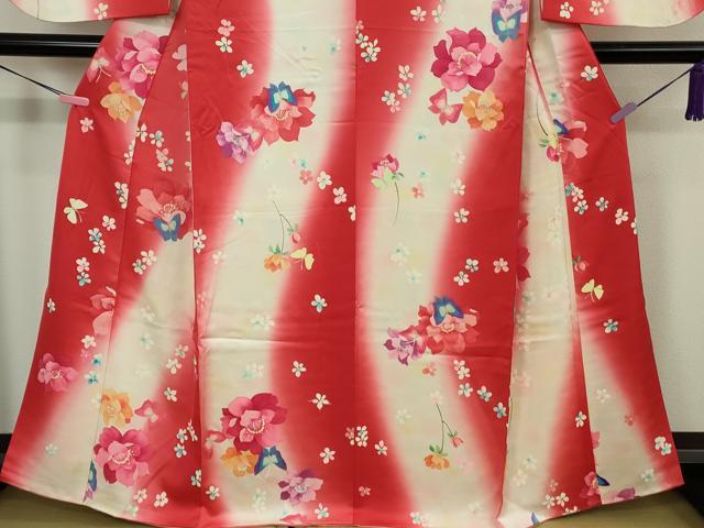 平和屋本店∵極上 女の子 十三参り 子供 祝着・襦袢(袷・半衿刺繍)セット 舞蝶花文 暈し染め 逸品 DZAB1857kh6