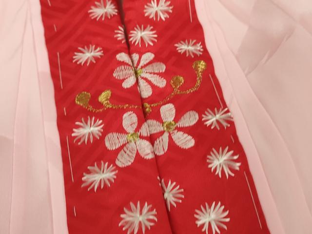 平和屋本店∵極上 女の子 十三参り 子供 祝着・襦袢(袷・半衿刺繍)セット 舞蝶花文 暈し染め 逸品 DZAB1857kh6