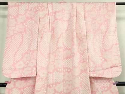平和屋本店[]極上　七五三　女の子　7歳　祝着　絞り　舞花文　逸品　DZAB1859kh6