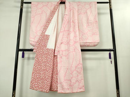 平和屋本店[]極上　七五三　女の子　7歳　祝着　絞り　舞花文　逸品　DZAB1859kh6