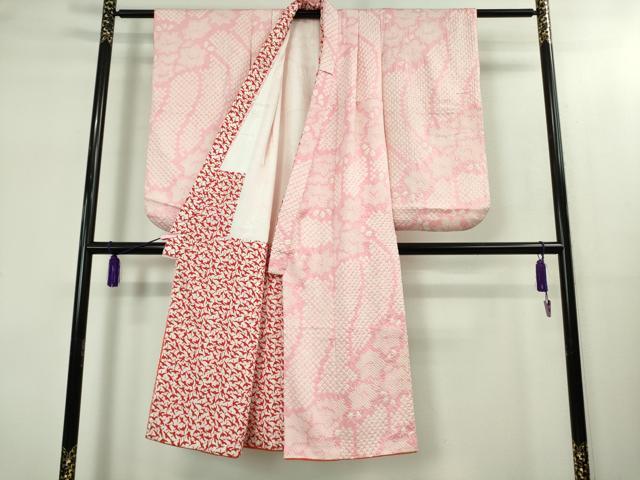 平和屋本店[]極上　七五三　女の子　7歳　祝着　絞り　舞花文　逸品　DZAB1859kh6