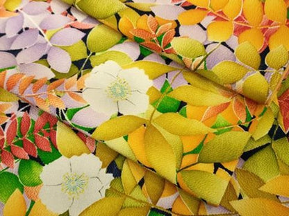 平和屋本店∵極上　女の子　十三参り　子供　祝着　草花文　鬼しぼ縮緬　逸品　DZAB1860kh6