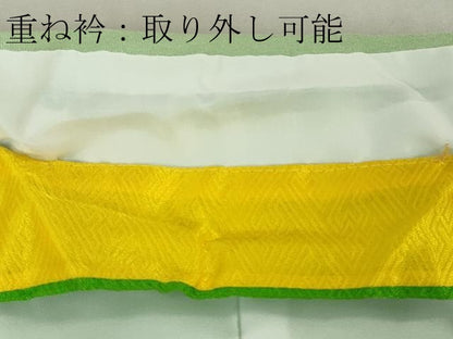 平和屋本店[]極上 七五三 女の子 7歳 祝着・襦袢(単衣・半衿刺繍)セット 花車 金彩 逸品 DZAB1862kh6