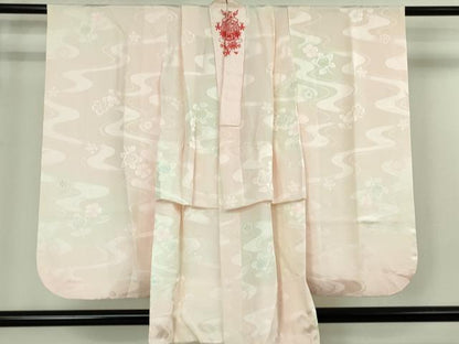 平和屋本店[]極上　七五三　女の子　7歳　祝着・襦袢(無双仕立て・半衿刺繍)セット　駒刺繍　花毬文　金彩　逸品　DZAB1864kh6