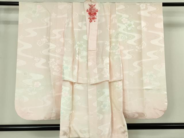 平和屋本店[]極上　七五三　女の子　7歳　祝着・襦袢(無双仕立て・半衿刺繍)セット　駒刺繍　花毬文　金彩　逸品　DZAB1864kh6