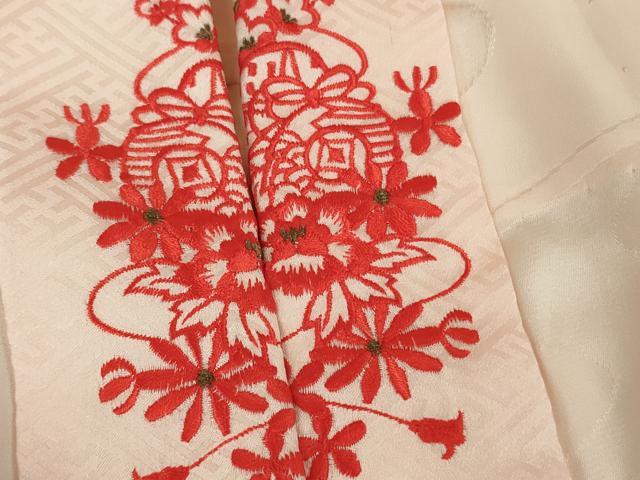 平和屋本店[]極上　七五三　女の子　7歳　祝着・襦袢(無双仕立て・半衿刺繍)セット　駒刺繍　花毬文　金彩　逸品　DZAB1864kh6