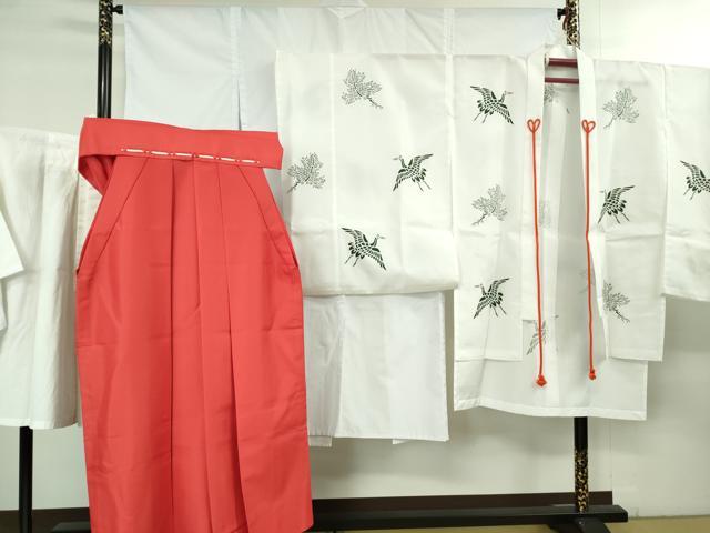 平和屋本店□極上 女性 巫女装束 白衣 緋袴セット 法衣 寺院 仏具 神職