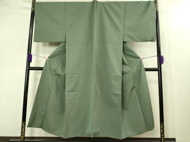 平和屋着物■極上　男性　お召　アンサンブル　キングサイズ　長羽織　色無地　仙斉茶色　羽裏・歌舞伎　逸品　DZAB1873kh6